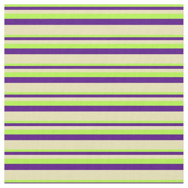 Tissu Lignes vert clair, Indigo & Tan (Fermer)