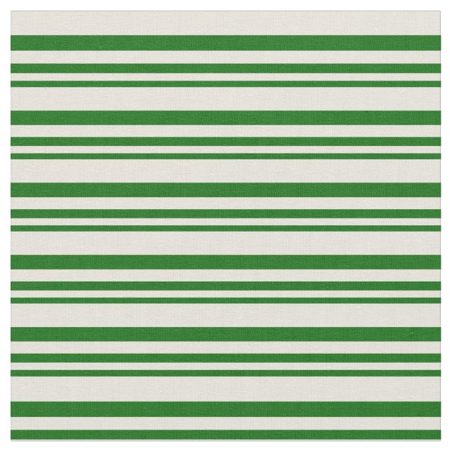 Tissu Lignes vert foncé et beige (Fermer)