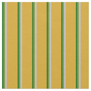 Tissu Lignes Vert foncé, Vert, Gris & Goldenrod