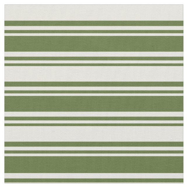 Tissu Lignes vert olive foncé et beige (Fermer)