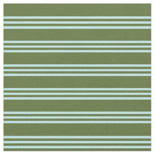 Tissu Lignes vert olive foncé et turquoise