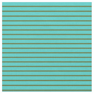 Tissu Lignes vert olive foncé et turquoise