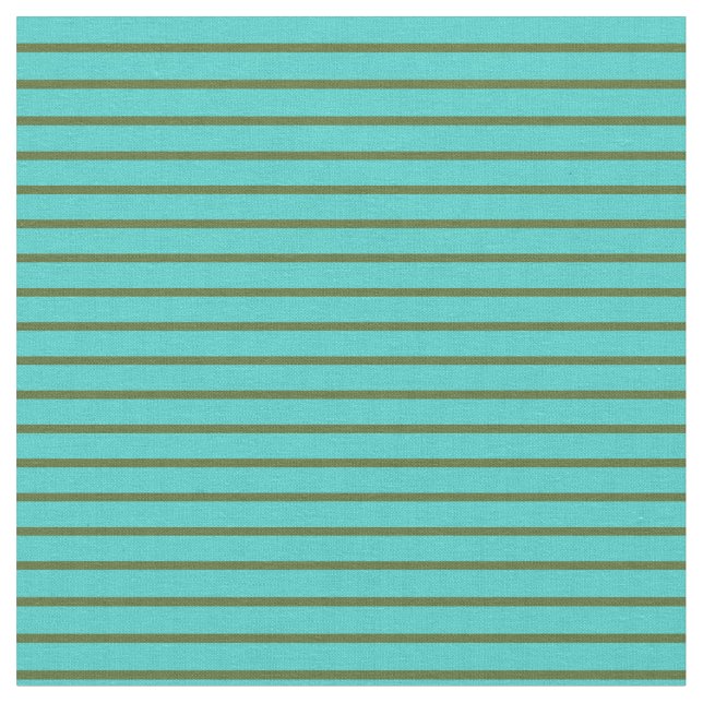 Tissu Lignes vert olive foncé et turquoise (Fermer)