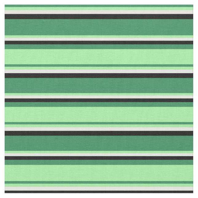 Tissu Lignes vert, vert, blanc et noir (Fermer)