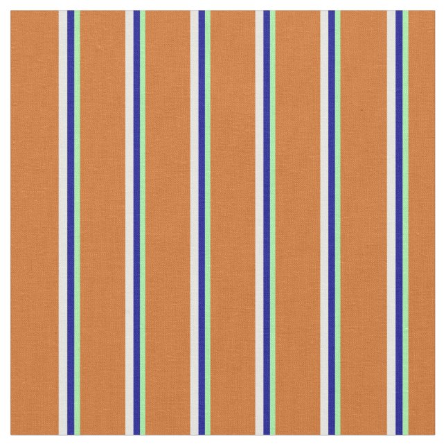 Tissu Lignes vertes, Bleues foncées, Blances et Chocolat (Fermer)