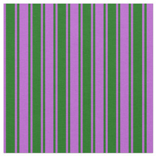 Tissu Lignes vertes foncées et orchidées