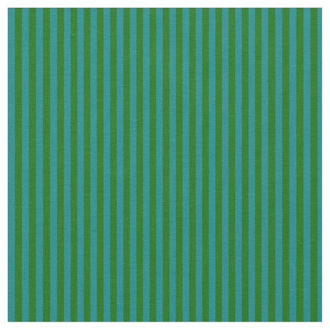 Tissu Lignes vertes foncées et Turquoises (Fermer)