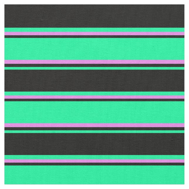 Tissu Lignes vertes, noires et violettes (Fermer)