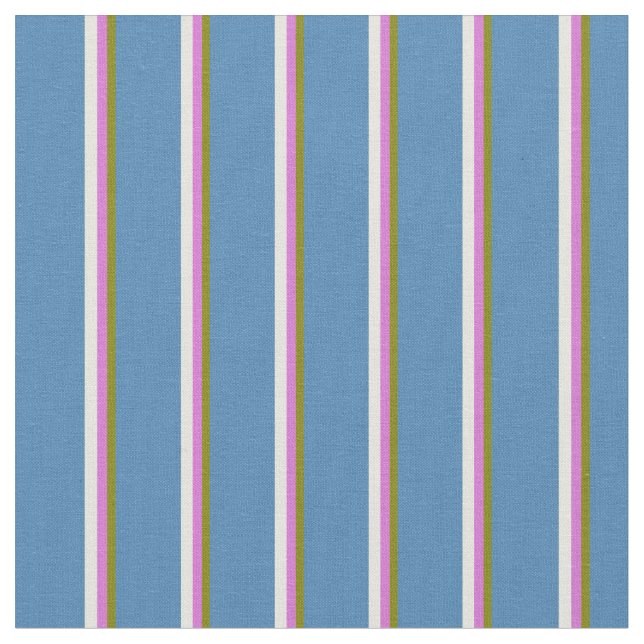 Tissu Lignes vertes, orchidées, beiges et bleues (Fermer)