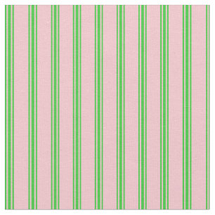 Tissu Lignes vertes rose et citron vert