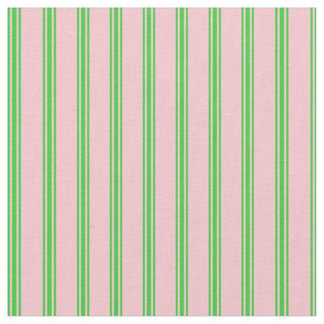 Tissu Lignes vertes rose et citron vert (Fermer)