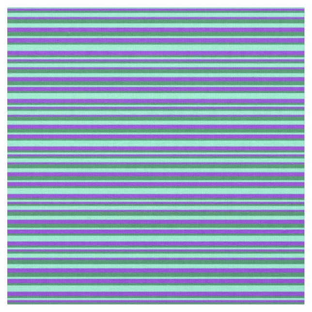 Tissu Lignes vertes, violettes et aquamarines (Fermer)