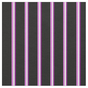 Tissu Lignes violet, blanche, orchidée et noire