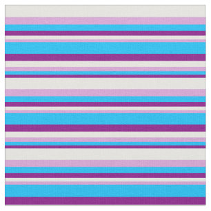 Tissu Lignes violettes, bleu ciel profond, prunes et bla