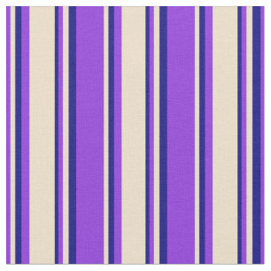 Tissu Lignes violettes, tanes et bleues