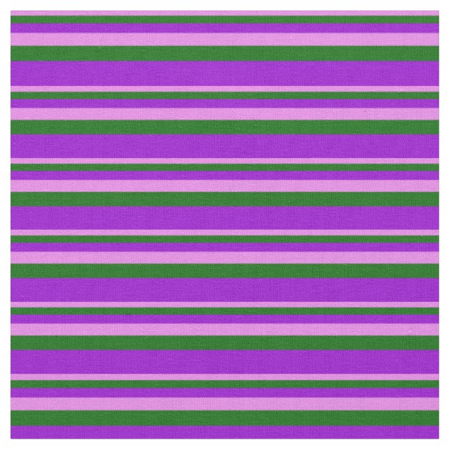Tissu Lignes violettes, vert foncé et violet foncé (Fermer)