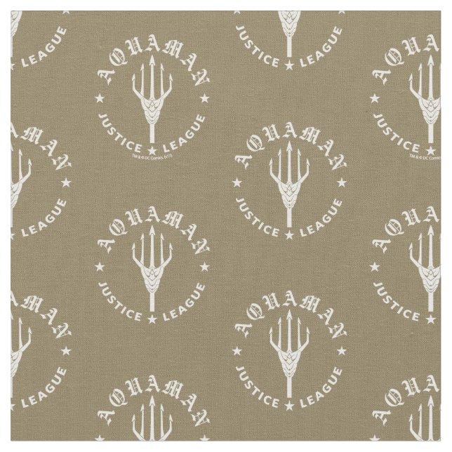 Tissu Ligue de Justice | Aquaman Retro Trident Emblem (Fermer)