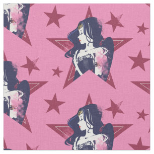 Tissu Ligue de Justice   Wonder Woman & Stars Pop Art