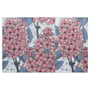 Tissu Lilac en rose et bleu