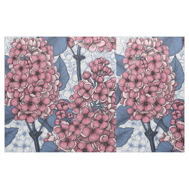 Tissu Lilac en rose et bleu (Fat Quarter)