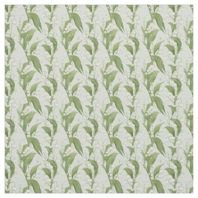 Tissu Lily de la Vallée Élégance botanique (Échantillon)