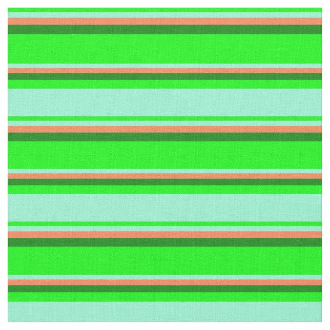 Tissu Lime, Aquamarine, Corail et Motif vert (Fermer)
