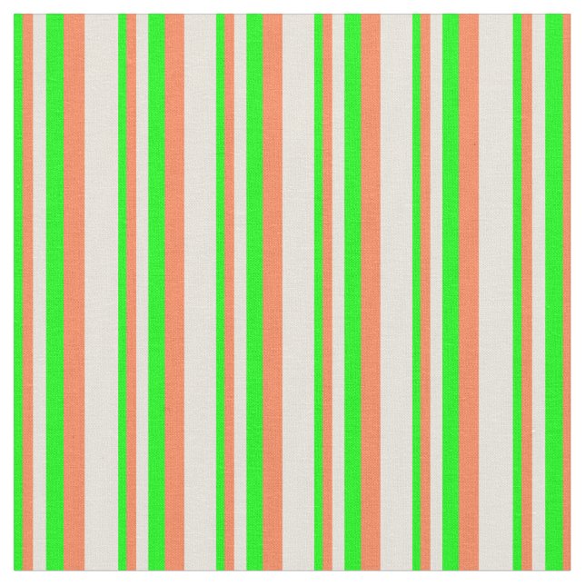 Tissu Lime, corail et Motif beige (Fermer)