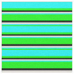 Tissu Lime, Cyan, Crème à la menthe et Motif à rayures n