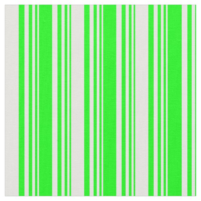Tissu Lime et lignes blanches/Motif de bandes (Fermer)