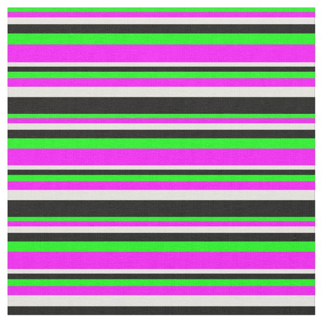 Tissu Lime, Fuchsia, Beige et Black Colour Lines (Fermer)