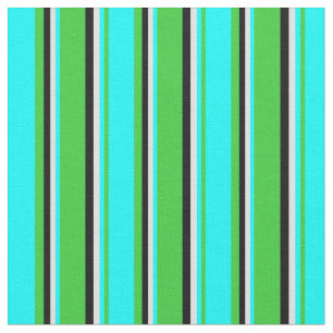 Tissu Lime Green, Aqua, Lavande et Noir