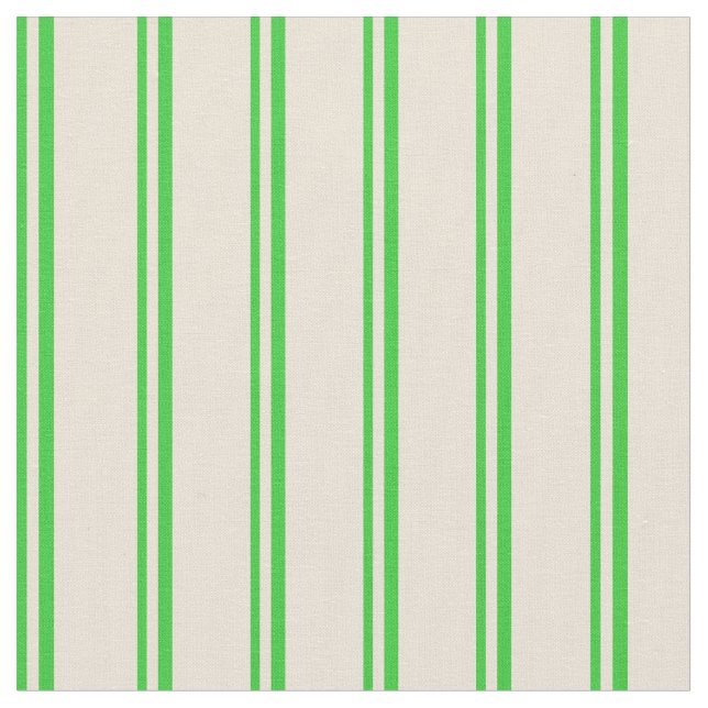 Tissu Lime Green & Bisque Coloré Lignes/Motif (Fermer)