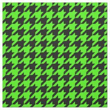 Lime Green, Black Houndstooth Motif #2M