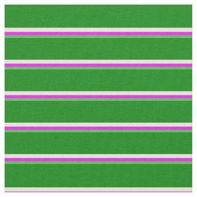 Tissu Lime Green, Fuchsia, Beige & Green Motif (Fermer)