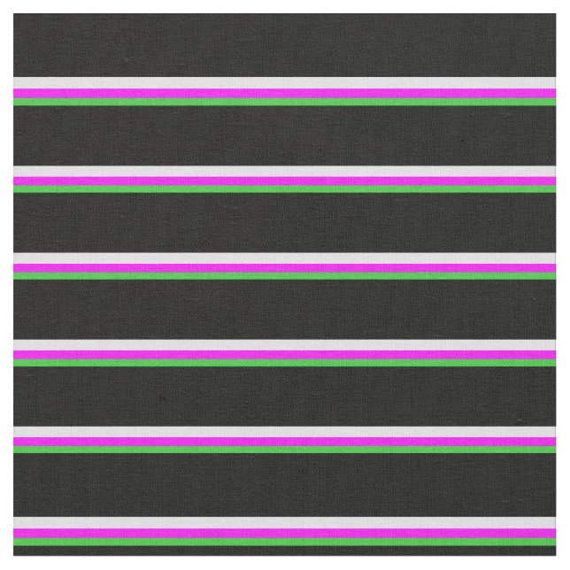 Tissu Lime Green, Fuchsia, Lavande et Black Lines (Fermer)