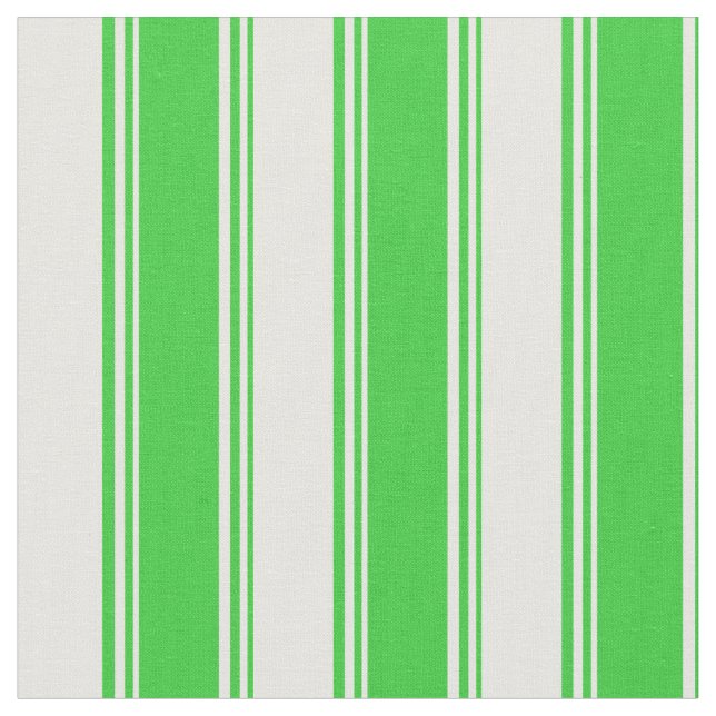 Tissu Lime Green & Mint Crème Stripes Motif (Fermer)