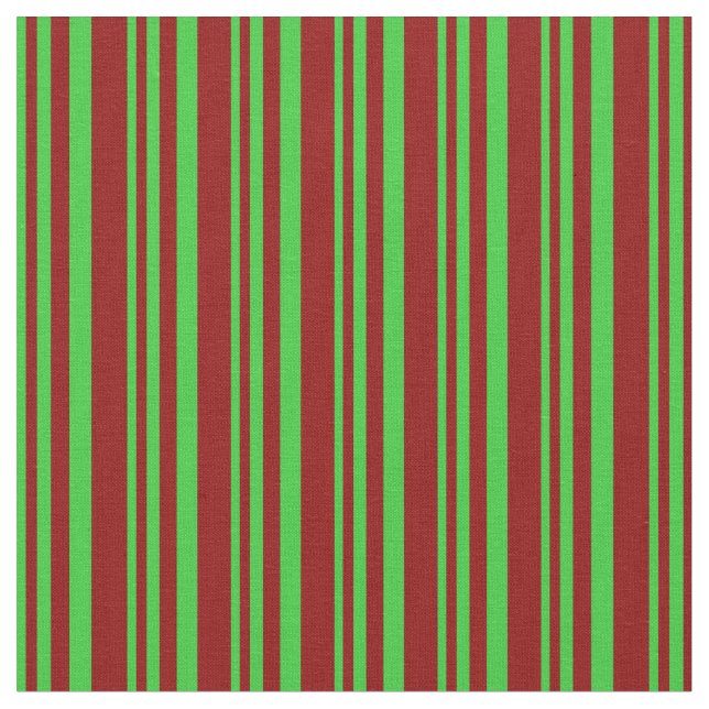 Tissu Lime vert et rouge foncé Liner/Motif rayé (Fermer)
