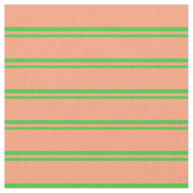 Tissu Lime Vert et Saumon clair Lignes de couleur (Fermer)