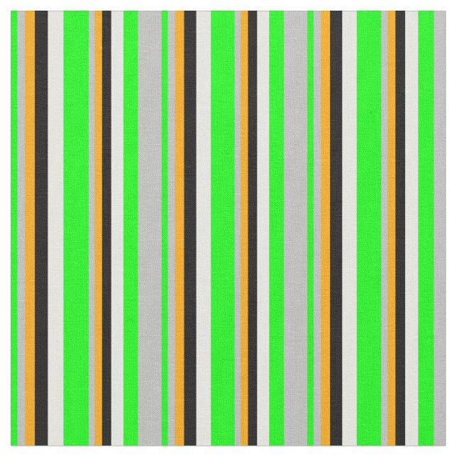 Tissu Lime vive, Gris, Orange, Noir & Blanc (Fermer)