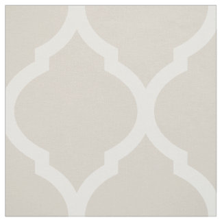 Tissu Lin Beige Marocain Quatrefoil Grande Échelle