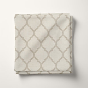 Tissu Lin rustique Beige et Taupe Quatrefoil marocain