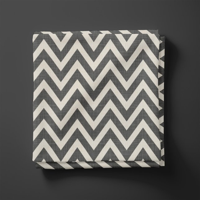 Tissu Lin rustique Chevron beige et gris charbon de bois (Créateur téléchargé)