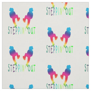 Tissu Line Dancer Steppin' Out Neon Rainbow Fabric
