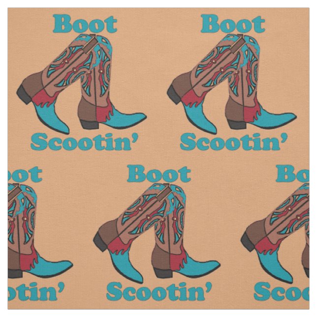 Tissu Line Dancing Country Dance Cowboy Boot Scootin" (Échantillon)