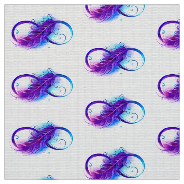Tissu L'infini avec plume violette (Échantillon)