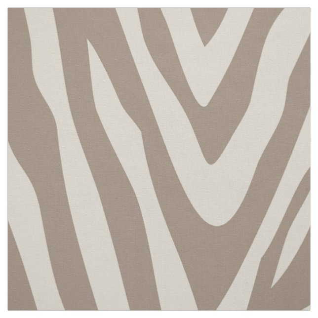 Tissu Linge Beige et Mocha Zebra Imprimer Grande échelle (Échantillon)