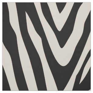 Tissu Linge Beige et noir Zèbre Imprimer Grande échelle