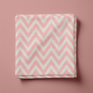 Tissu Linge rustique Beige et rose Chevron
