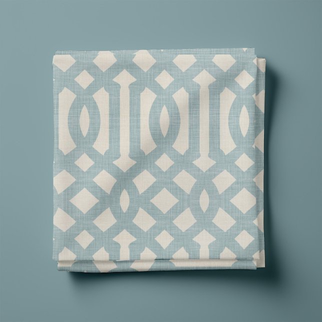 Tissu Linge rustique Trellis beige et bleu (Créateur téléchargé)