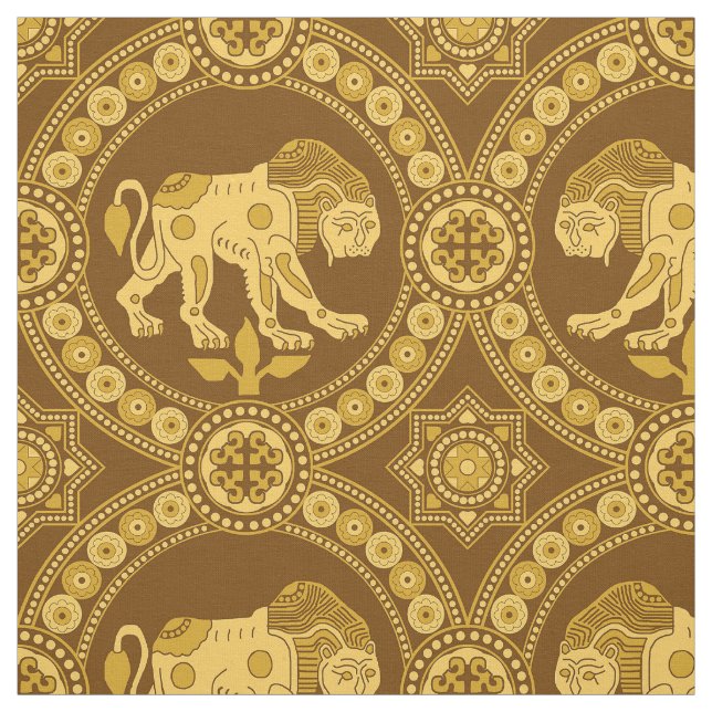 Tissu Lion Brown d'or de St Julian (Échantillon)